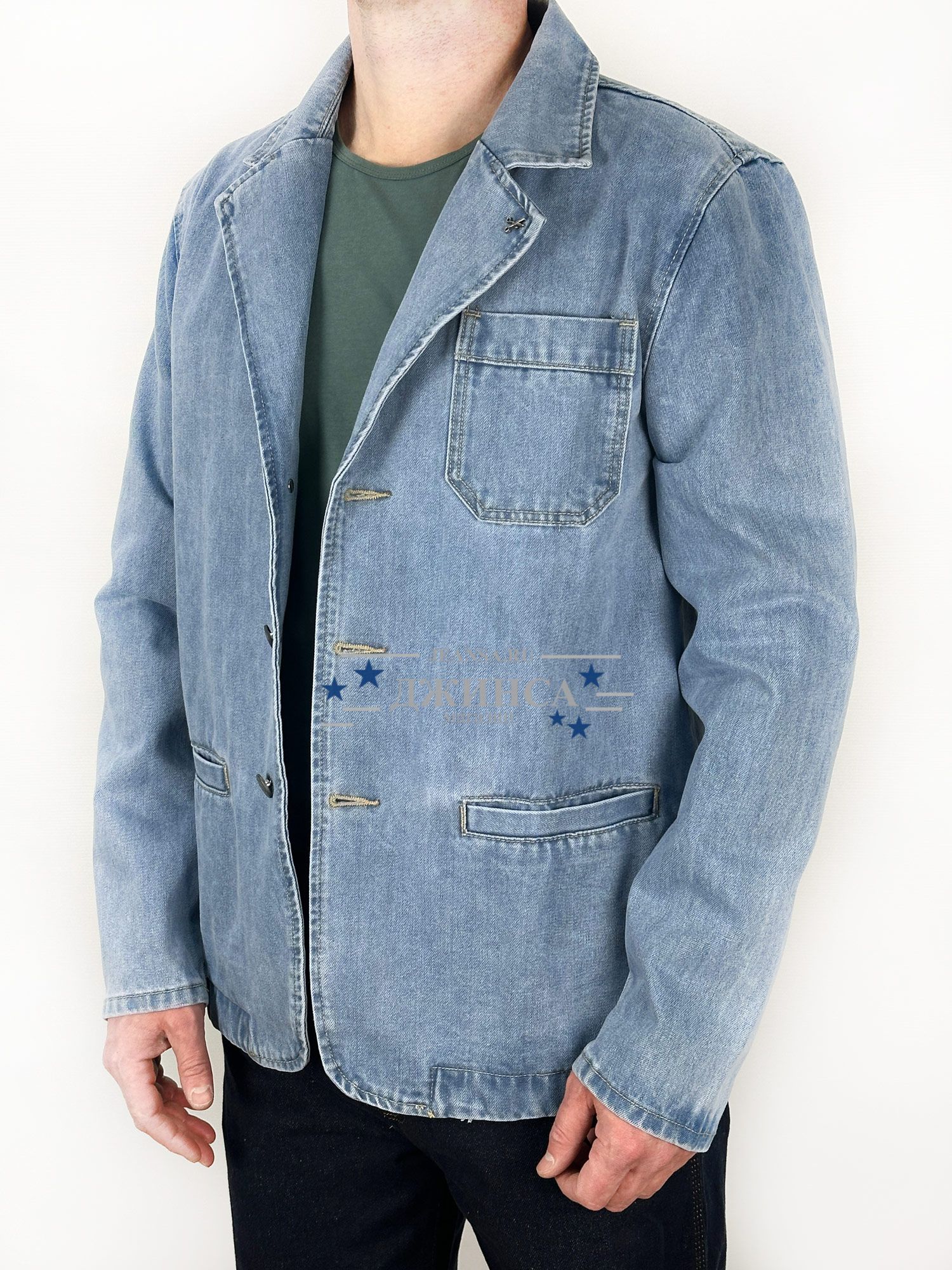 Джинсовый пиджак Rilassare 2162 Light Blue светло-синий Джинсовый пиджак Rilassare 2162 Light Blue светло-синий