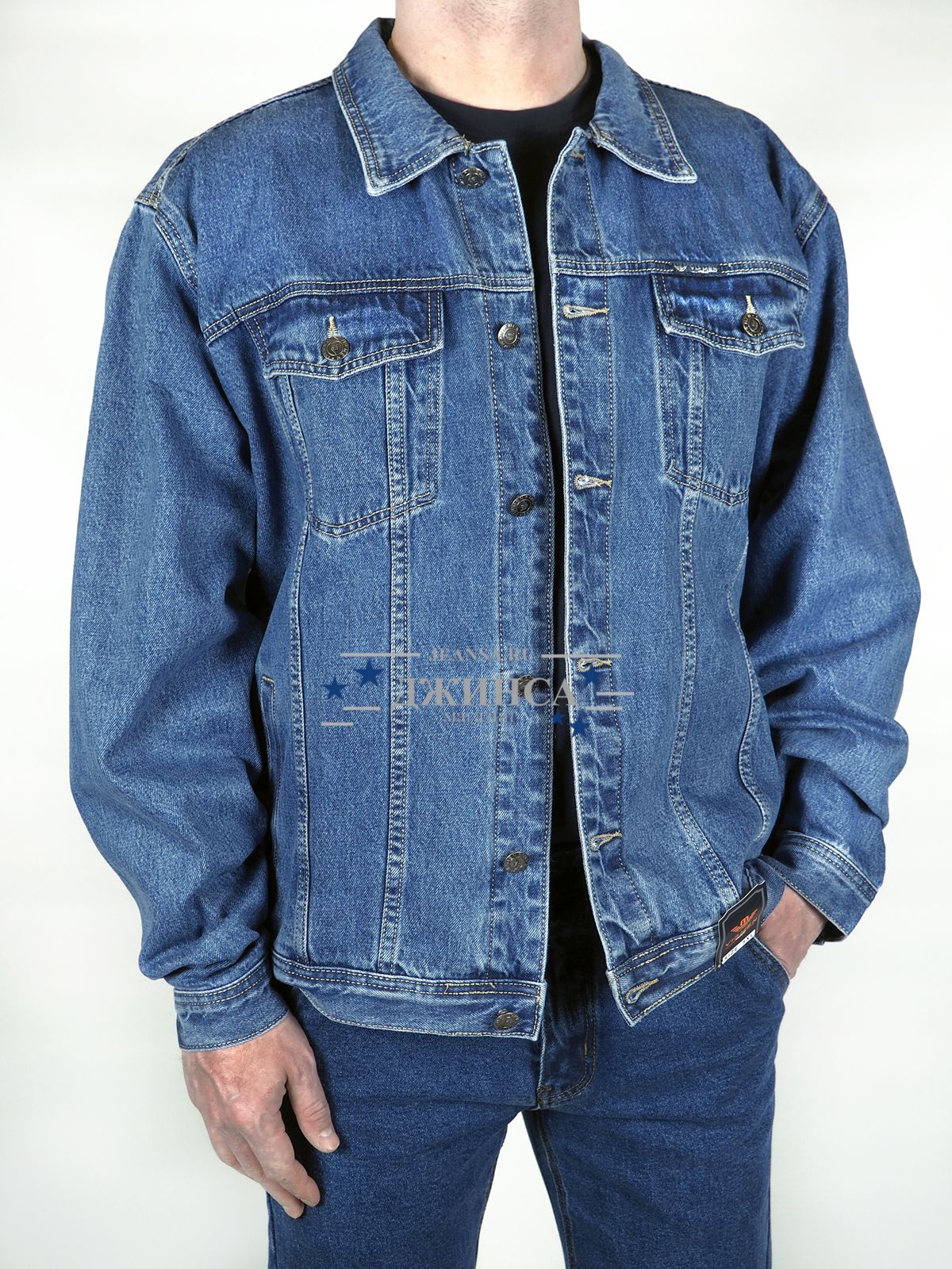 Куртка джинсовая VIP MEN 1002-02-2006 синяя Куртка джинсовая VIP MEN 1002-02-2006 синяя