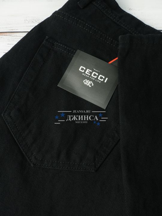 Джинсы широкого прямого кроя Cecci 32-1 черные