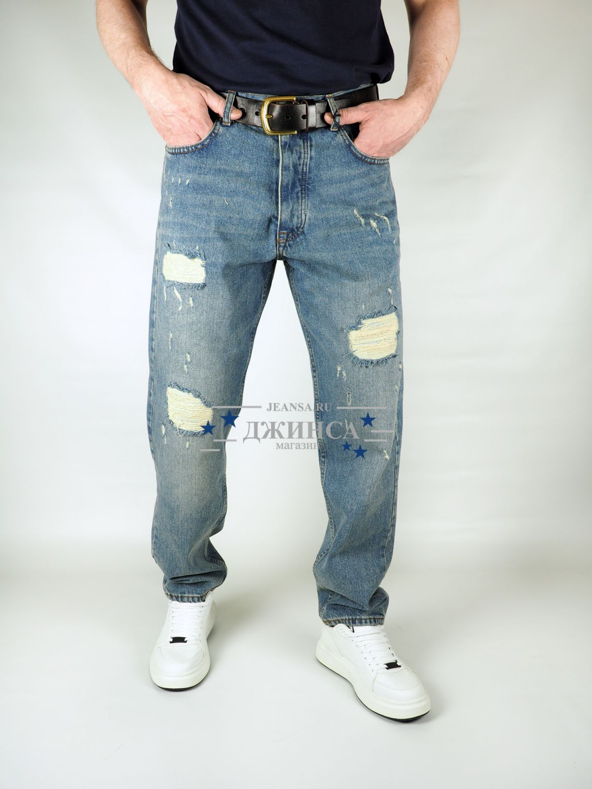 Джинсы мужские DENIM REPUBLIC K-160 светло-синие Джинсы мужские DENIM REPUBLIC K-160 светло-синие