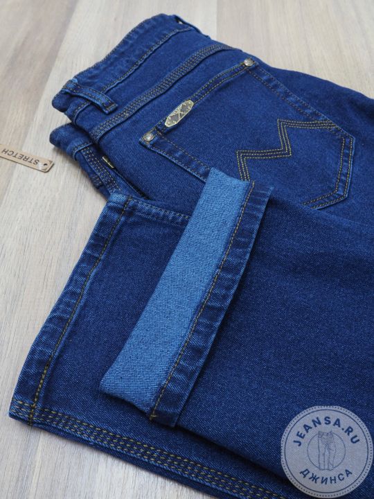 Джинсы великаны HELEN MONTANA 7043-3/7043-5 синие с патчем, стрейч