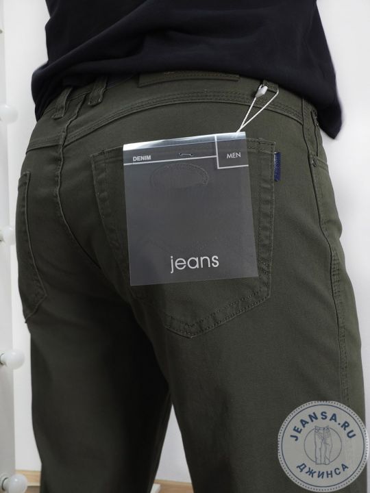 Джинсы летние MNT JEANS M-711 с патчем на кармане хаки