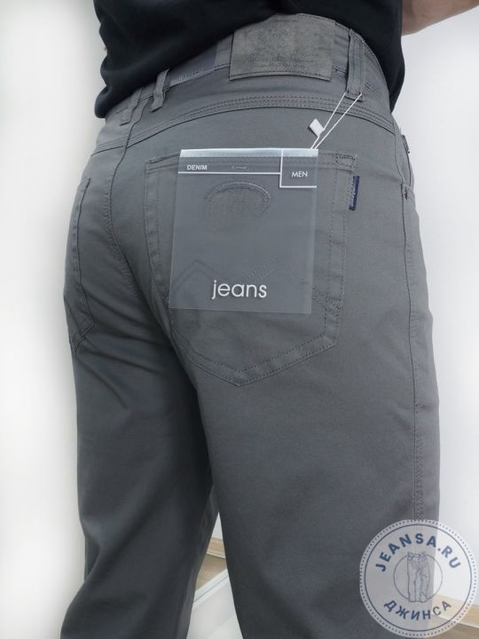 Джинсы летние MNT JEANS M-717 с патчем на кармане серые