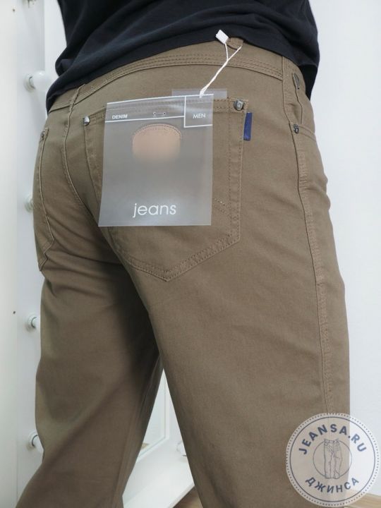 Джинсы летние MNT JEANS M-718 с патчем на кармане светло-коричневые