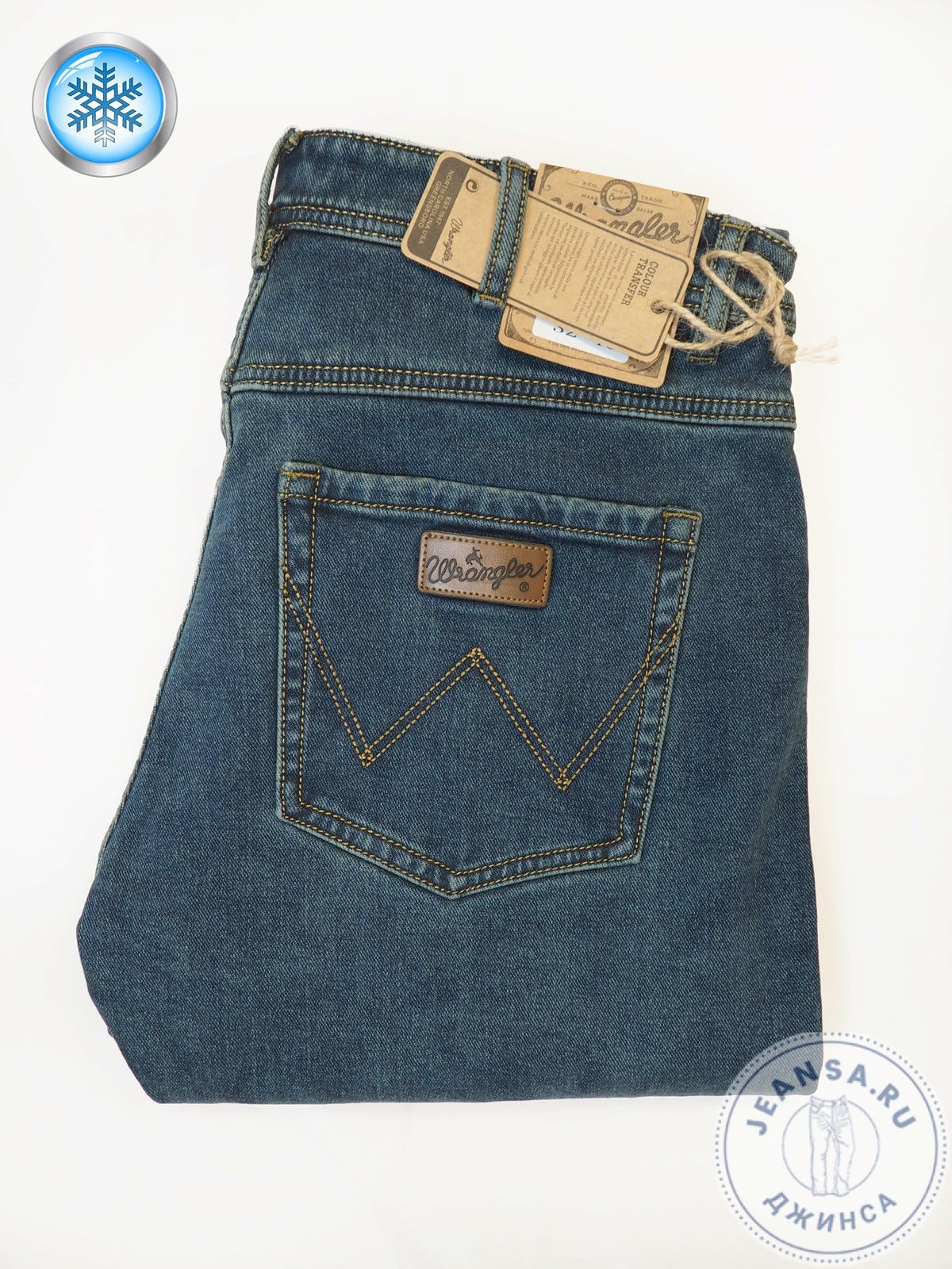 Джинсы зимние Wrangler стрейч с зеленцой 777A-10 Джинсы зимние Wrangler стрейч с зеленцой 777A-10