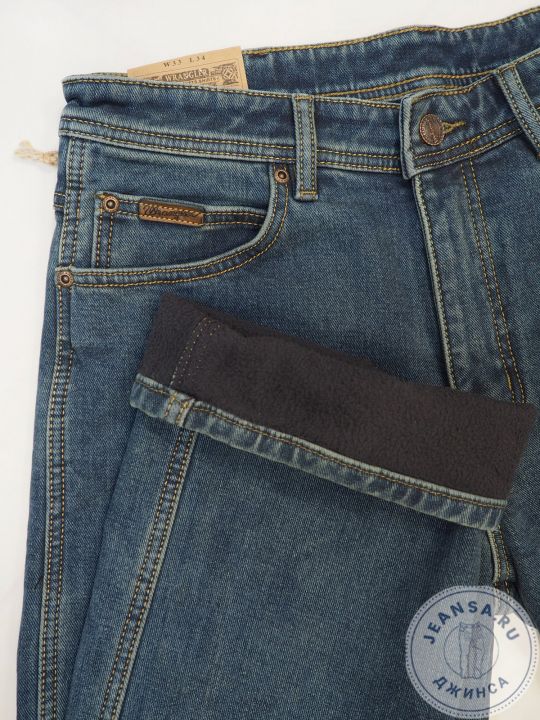 Джинсы зимние Wrangler стрейч с зеленцой 777A-10