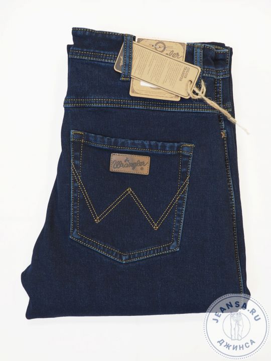 Джинсы зимние Wrangler стрейч темно-синие 777A-22