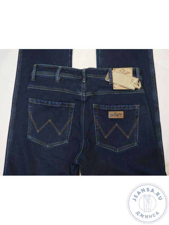 Джинсы зимние Wrangler стрейч темно-синие 777A-22
