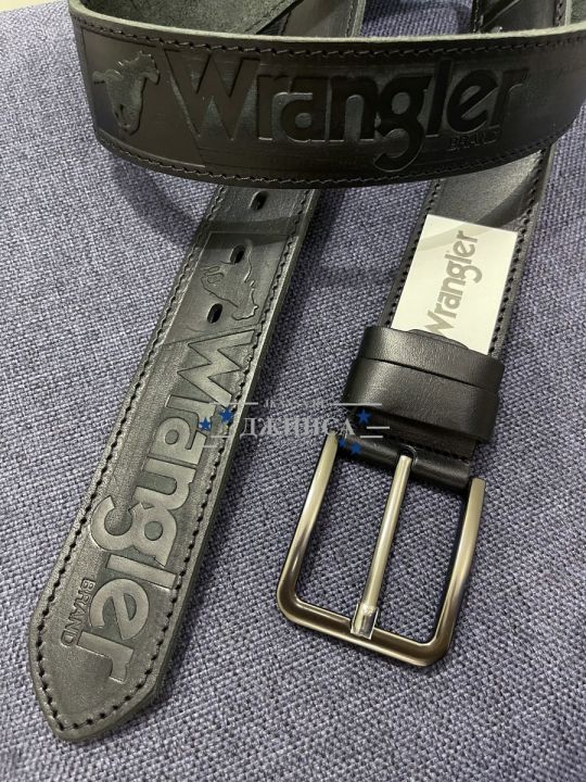 Ремень Wrangler черный с прошивкой арт.0051