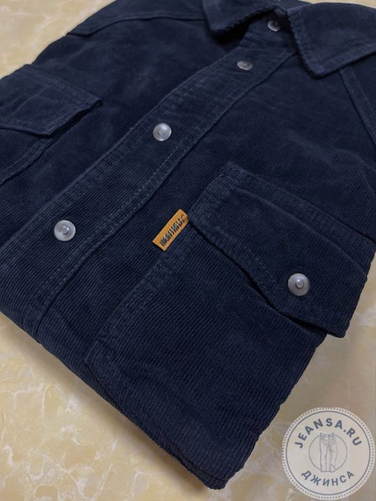 Рубашка вельветовая Helen Montana тёмно-синего цвета, арт.4502