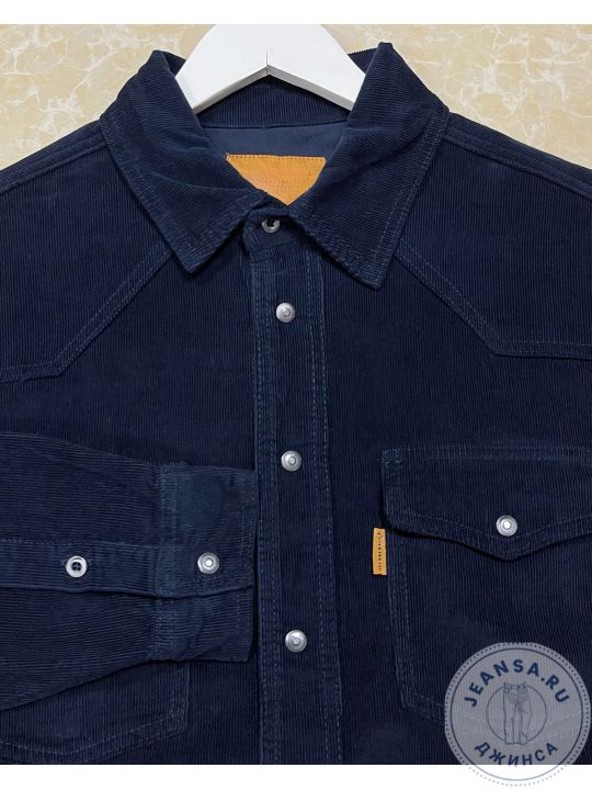 Рубашка вельветовая Helen Montana тёмно-синего цвета, арт.4502