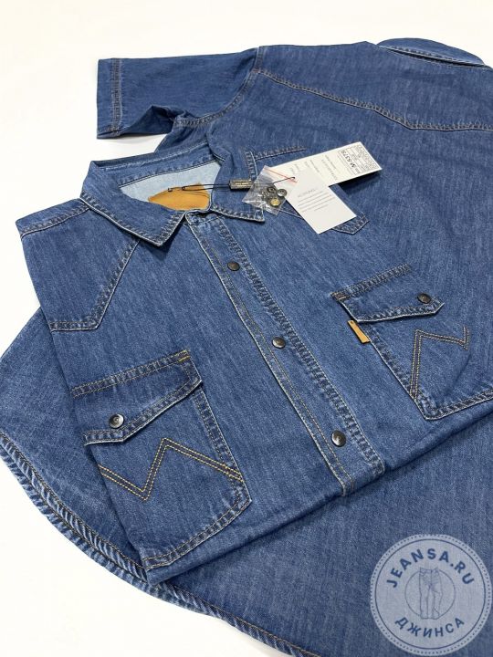 Рубашка джинсовая летняя MNT JEANS M-537 синяя