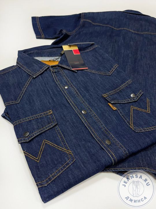 Рубашка джинсовая летняя MNT JEANS M-578 темно-синяя